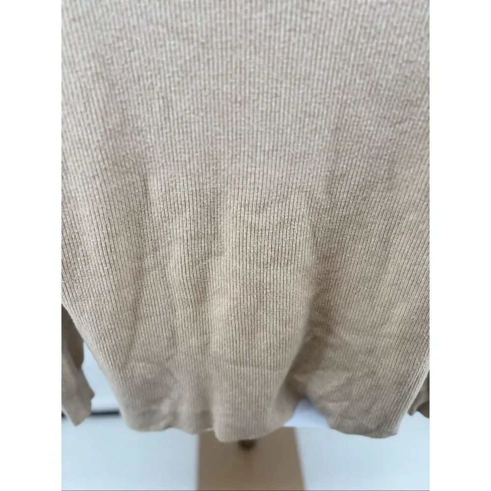 Free People Softly Structured Turtleneck Sweater Size L Oatmeal